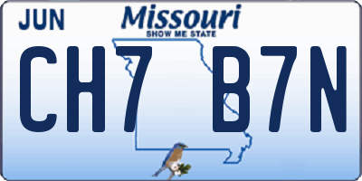 MO license plate CH7B7N