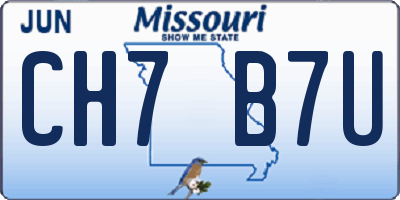 MO license plate CH7B7U