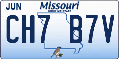 MO license plate CH7B7V