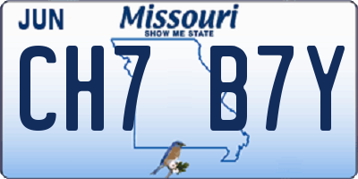 MO license plate CH7B7Y