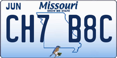 MO license plate CH7B8C