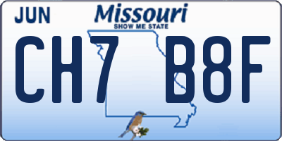 MO license plate CH7B8F