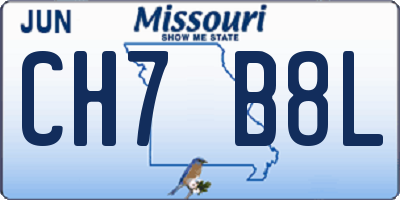 MO license plate CH7B8L