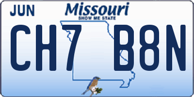 MO license plate CH7B8N