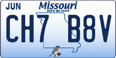 MO license plate CH7B8V