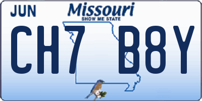 MO license plate CH7B8Y