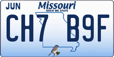 MO license plate CH7B9F