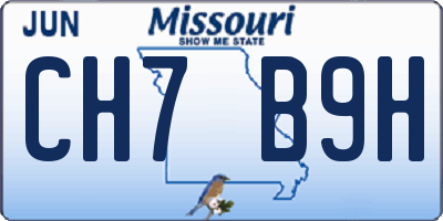 MO license plate CH7B9H