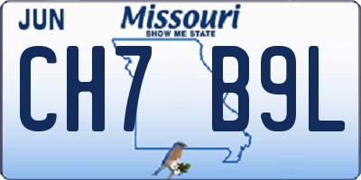 MO license plate CH7B9L
