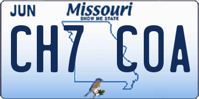 MO license plate CH7C0A
