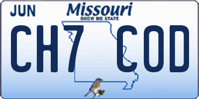 MO license plate CH7C0D