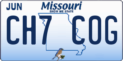 MO license plate CH7C0G