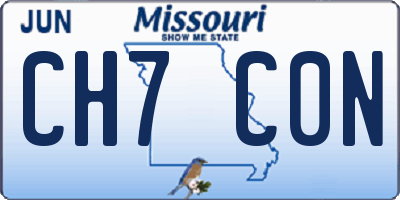 MO license plate CH7C0N