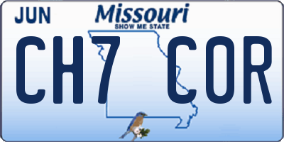 MO license plate CH7C0R