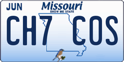 MO license plate CH7C0S