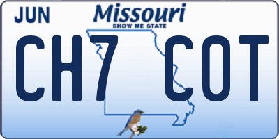 MO license plate CH7C0T