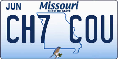 MO license plate CH7C0U