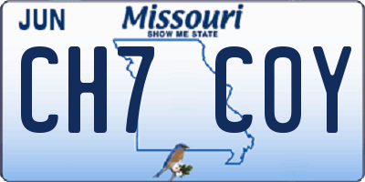 MO license plate CH7C0Y