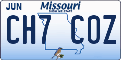 MO license plate CH7C0Z