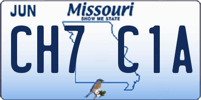 MO license plate CH7C1A