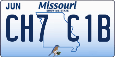 MO license plate CH7C1B