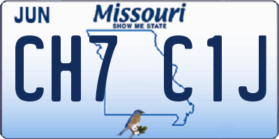 MO license plate CH7C1J