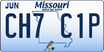 MO license plate CH7C1P