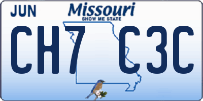 MO license plate CH7C3C