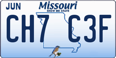 MO license plate CH7C3F