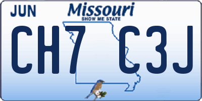 MO license plate CH7C3J