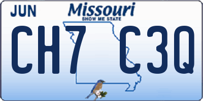 MO license plate CH7C3Q