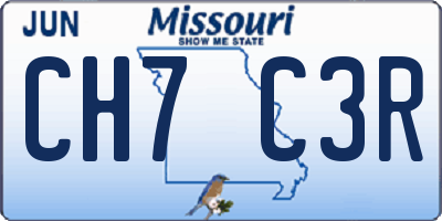 MO license plate CH7C3R