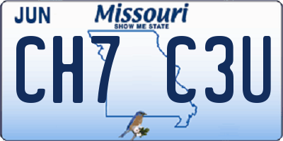 MO license plate CH7C3U