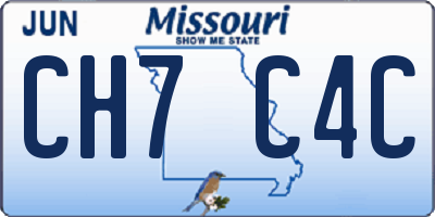 MO license plate CH7C4C