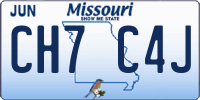 MO license plate CH7C4J