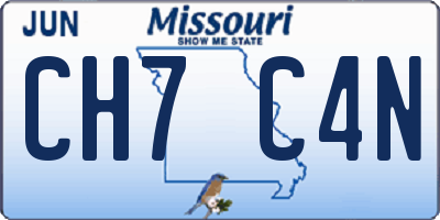 MO license plate CH7C4N