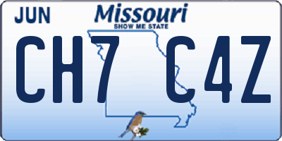 MO license plate CH7C4Z