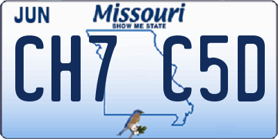 MO license plate CH7C5D