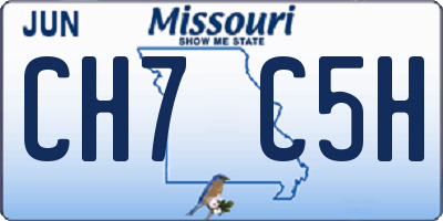 MO license plate CH7C5H