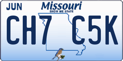 MO license plate CH7C5K