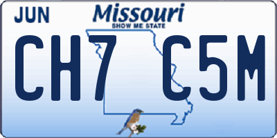 MO license plate CH7C5M