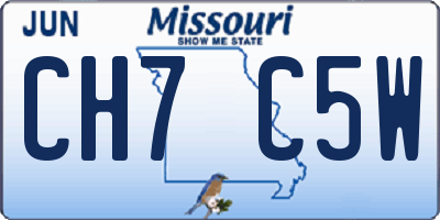 MO license plate CH7C5W