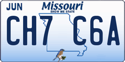 MO license plate CH7C6A