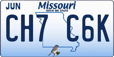 MO license plate CH7C6K