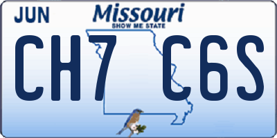MO license plate CH7C6S