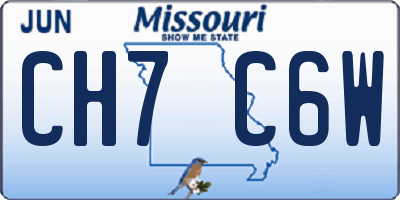 MO license plate CH7C6W
