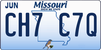 MO license plate CH7C7Q
