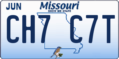 MO license plate CH7C7T