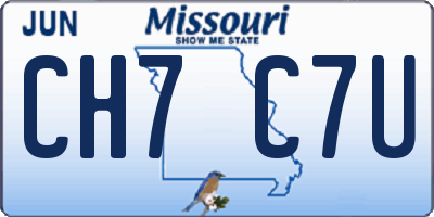 MO license plate CH7C7U