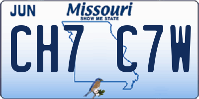 MO license plate CH7C7W